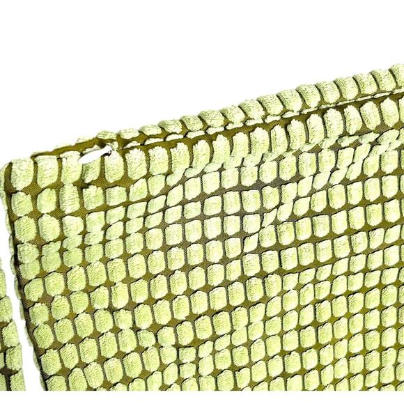 Two 20x20 Throw Pillow Cushion Cover MCM Atomic Green Velvet Textured Geometric - Picture 4 of 9